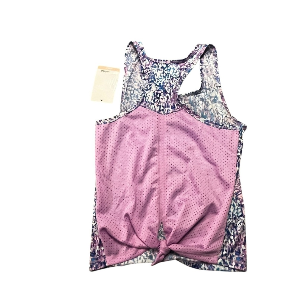 Marika Girls Performance Tank Top Tie Dye Blue Pink Tie Back Accent L 14/16 NEW - Picture 2 of 7